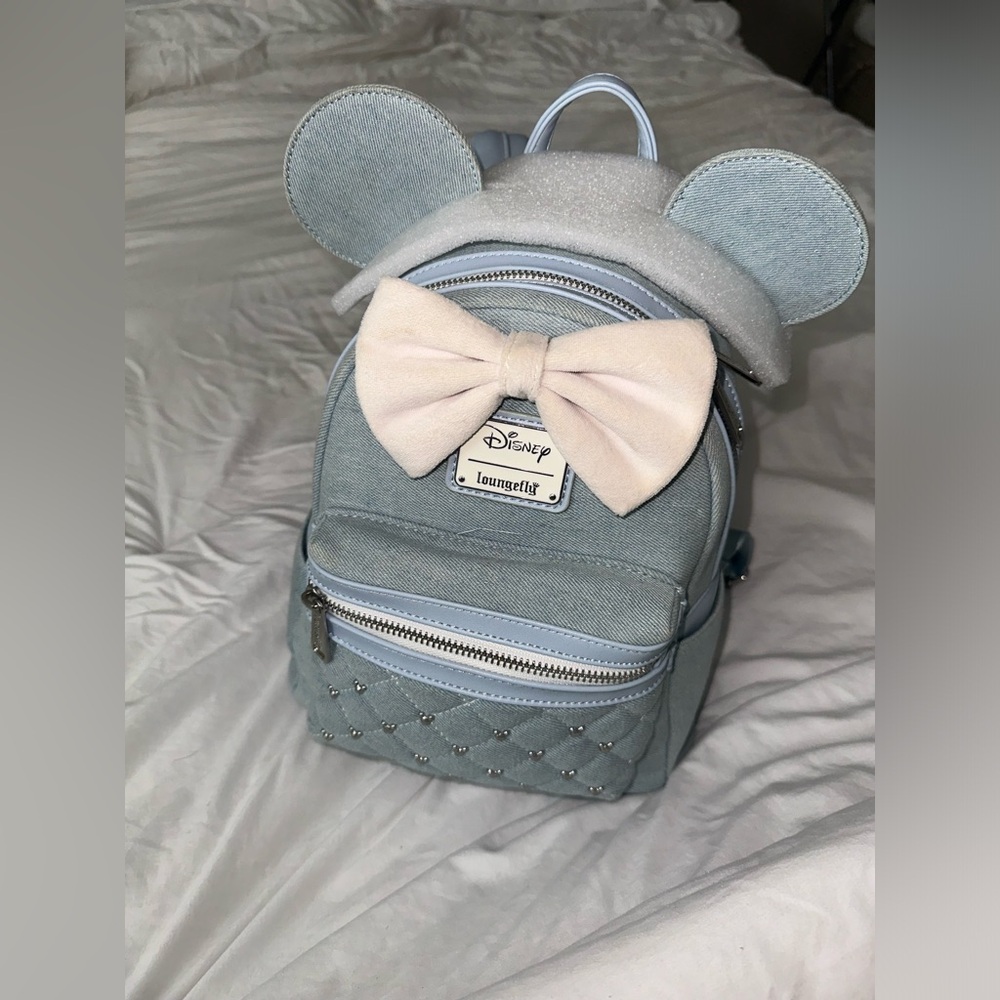 Blue denim loungefly Minnie Mouse